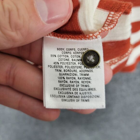 POSTMARK Anthropologie Red Floral Striped 3/4 Sleeve Henley Tee SIZE MEDIUM - Picture 11 of 13